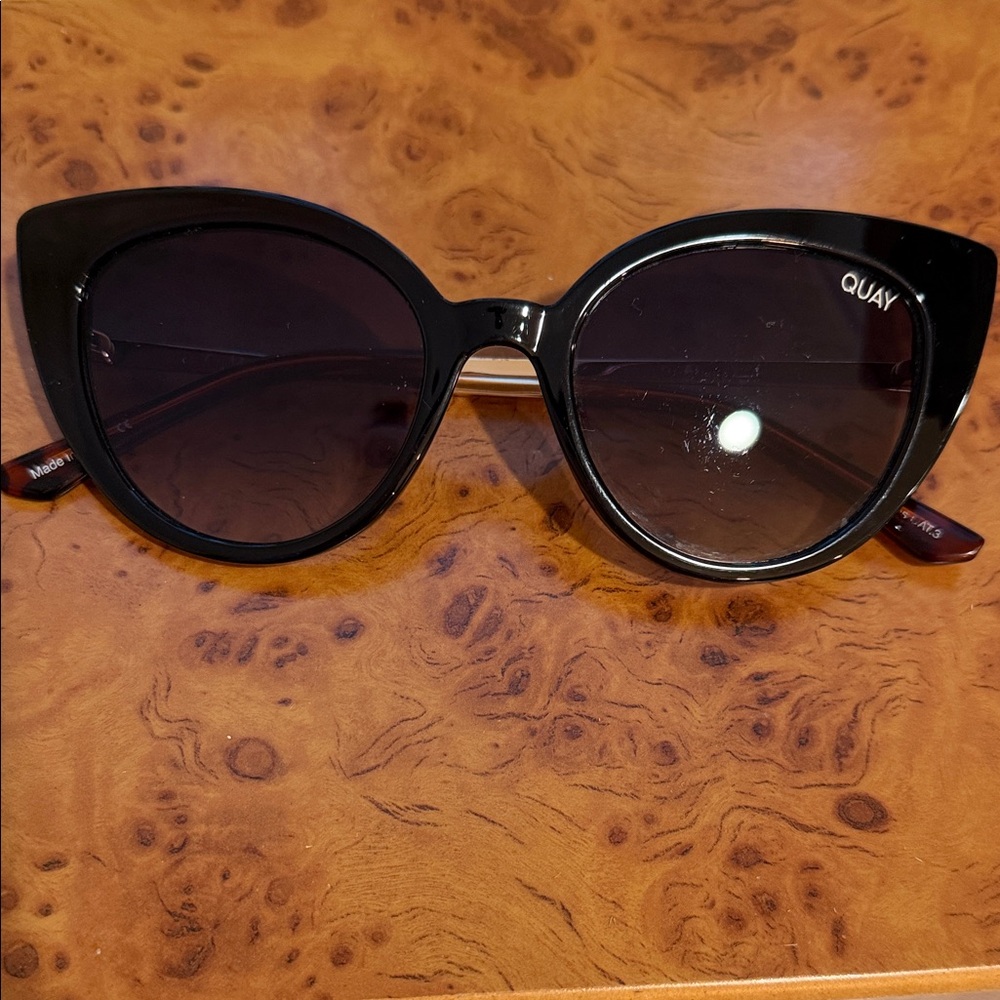 Quay Australia Black Cat-Eye Sunglasses